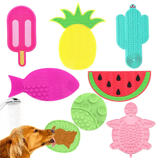Silicone Slow Feeder Lick Mat - Suction Feeding Pad for Small Cats & Dogs