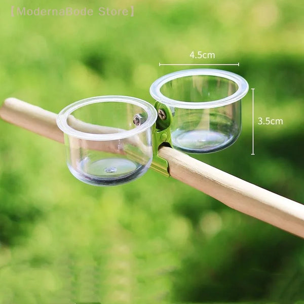 Clip-On Bird Feeder Bowl - Small Food and Water Cup for Parrots