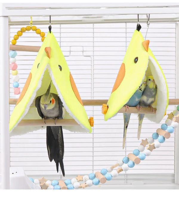 Soft Plush Bird Hammock Bed - Warm Hanging Nest for Parrots and Parakeets