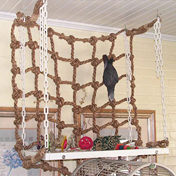 Parrot Rope Climbing Net - Hanging Adventure Toy for Birds