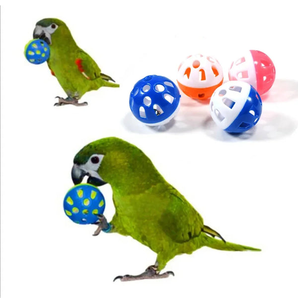 10-Piece Bird Bell Ball Set - Colorful Cage Toys for Parrots and Budgies
