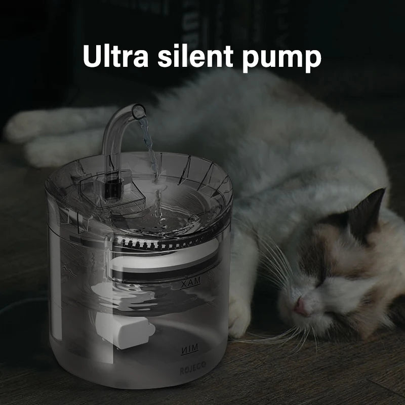 ROJECO Automatic Cat Water Fountain - Smart Drinking Dispenser for Indoor Cats