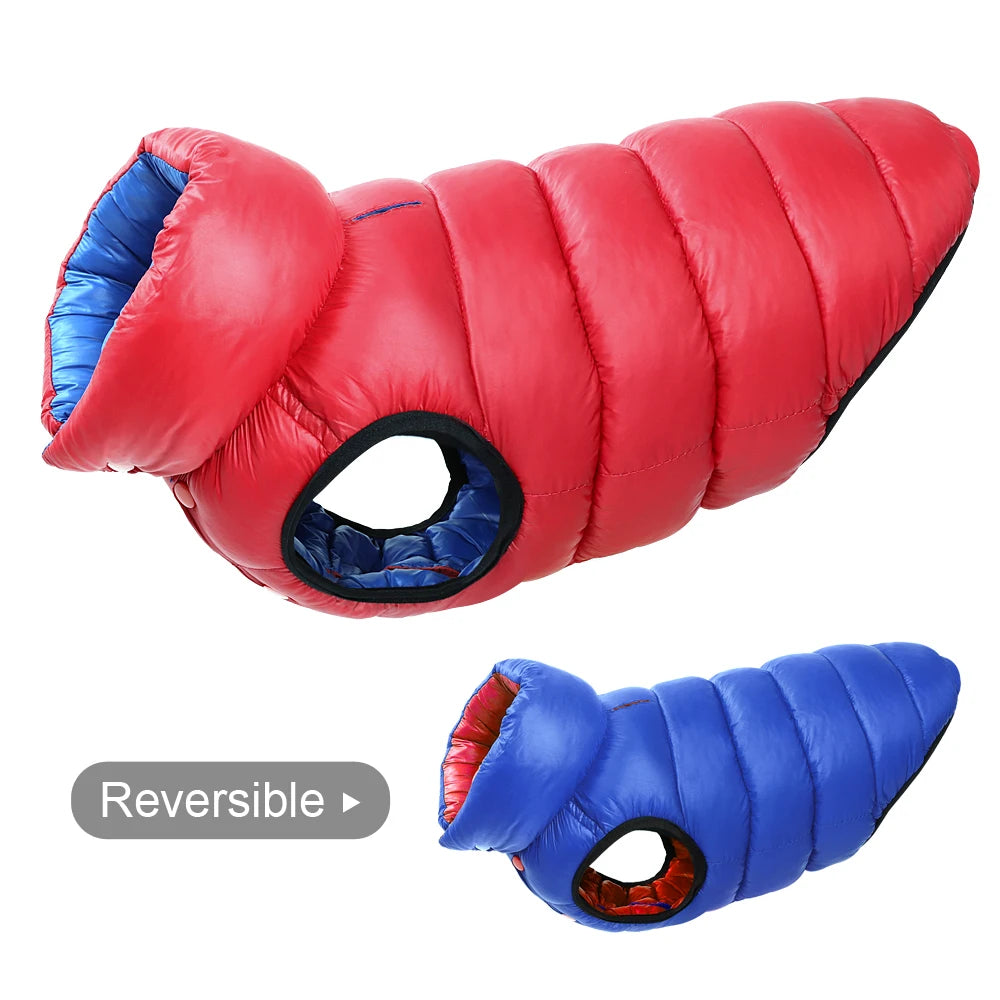 Reversible Winter Dog Vest - 3-Layer Waterproof Jacket for Cold Weather