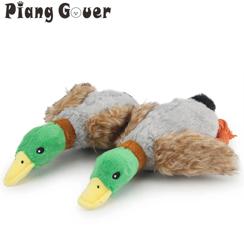 Plush Duck Dog Toy - Squeaky Chew Rope for Playtime & Teeth Cleaning