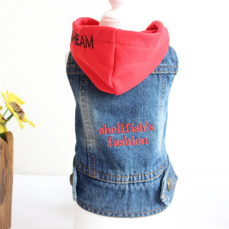 Cat Denim Vest Jacket - Casual Cotton Coat for Kittens & Small Cats