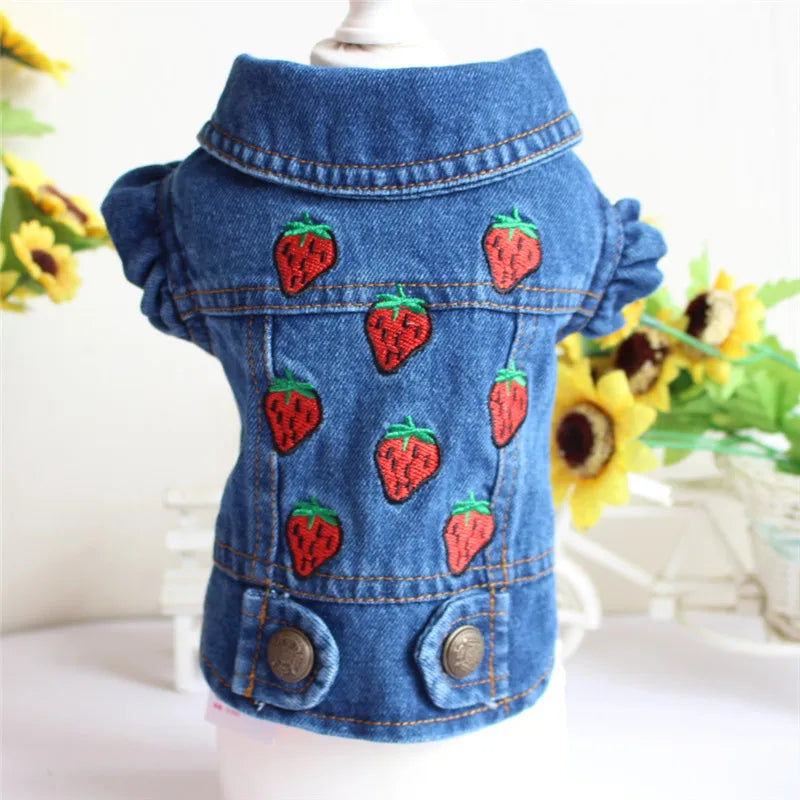 Cat Denim Vest Jacket - Casual Cotton Coat for Kittens & Small Cats