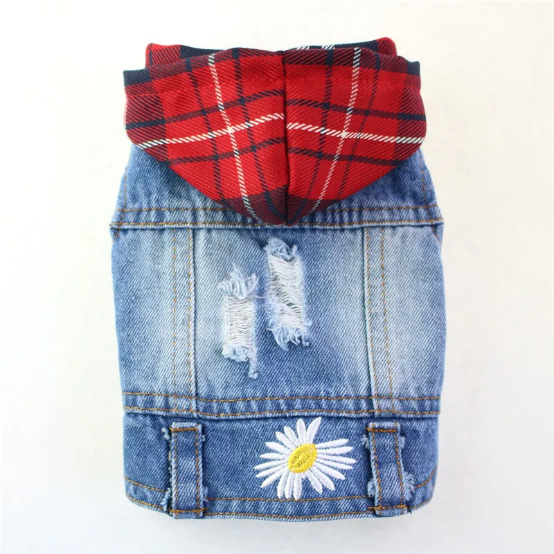 Cat Denim Vest Jacket - Casual Cotton Coat for Kittens & Small Cats