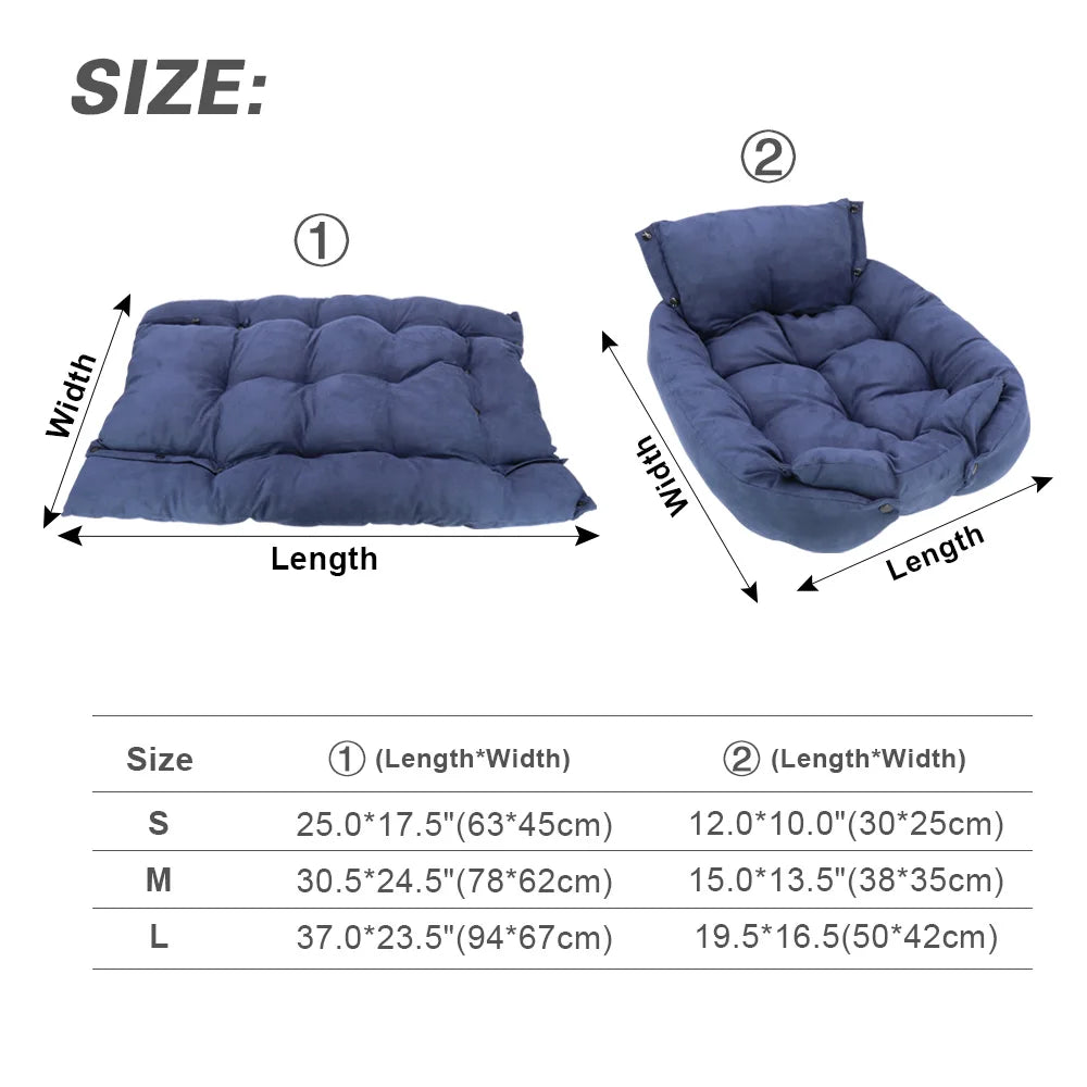 3-in-1 Pet Bed Mat - Soft Sofa Nest Cushion for Dogs & Cats