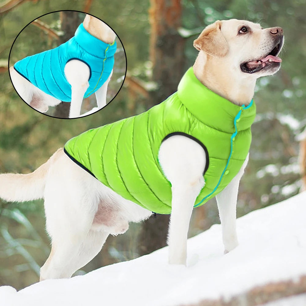 Reversible Winter Dog Vest - 3-Layer Waterproof Jacket for Cold Weather