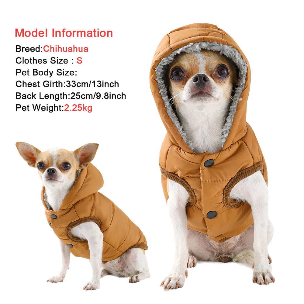 Windproof Pet Hoodie Coat - Warm Fleece Jacket for Cats & Small Dogs