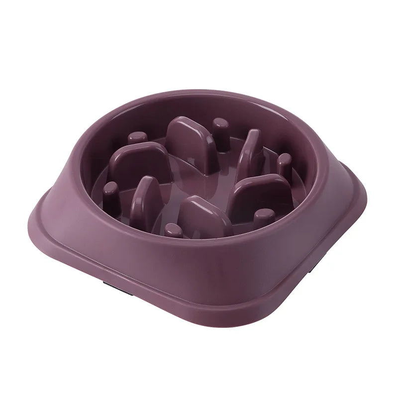Round Slow Feeder Pet Bowl - Anti-Choking Food Bowl for Cats & Dogs