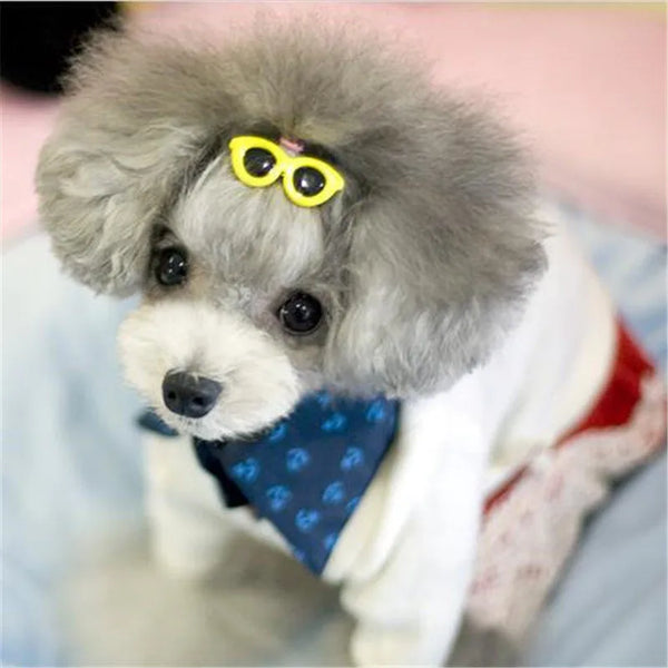 Heart Sunglasses Pet Hair Clips - Cute Bow Accessories for Dogs & Cats
