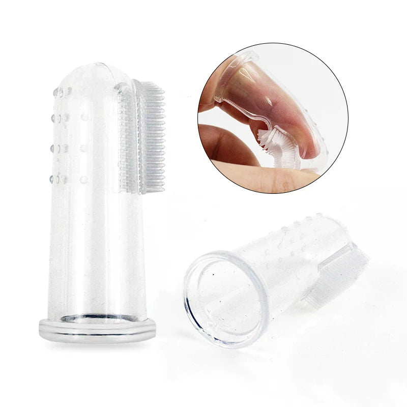 Silicone Pet Finger Toothbrush Set - Soft Dental Cleaning Tool for Dogs & Cats
