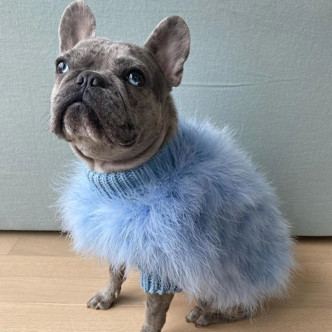 Fluffy Party Dog Sweater - Soft Warm Pet Knit for Autumn & Winter Style