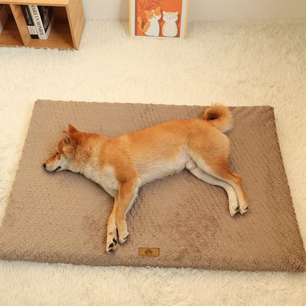 Orthopedic 3D Foam Dog Bed - Waterproof Faux Fur Crate Cushion with Removable Cover