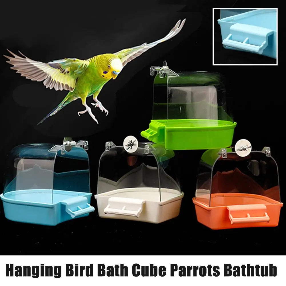 Hanging Bird Bath - Easy-Clean Cage Bath for Parrots and Small Birds
