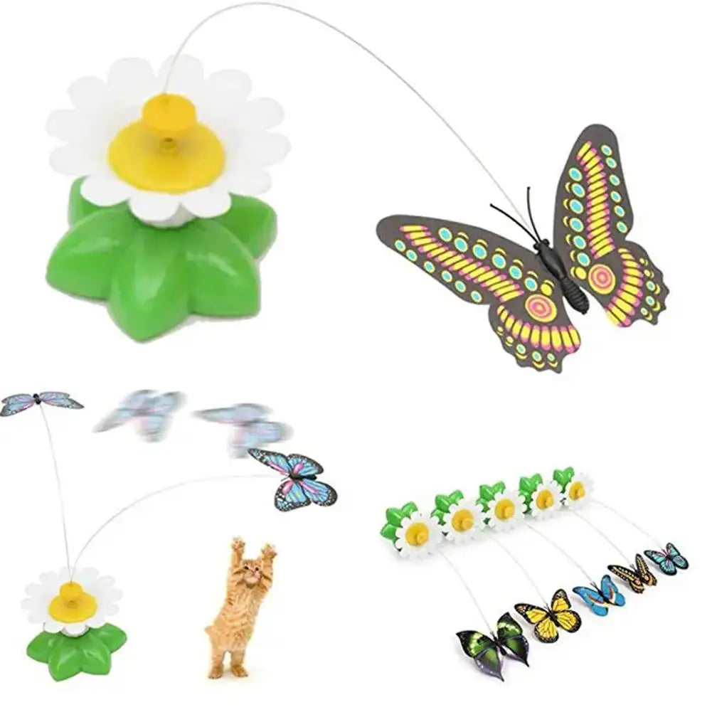 Automatic Butterfly Cat Toy - Rotating Interactive Teaser for Kittens