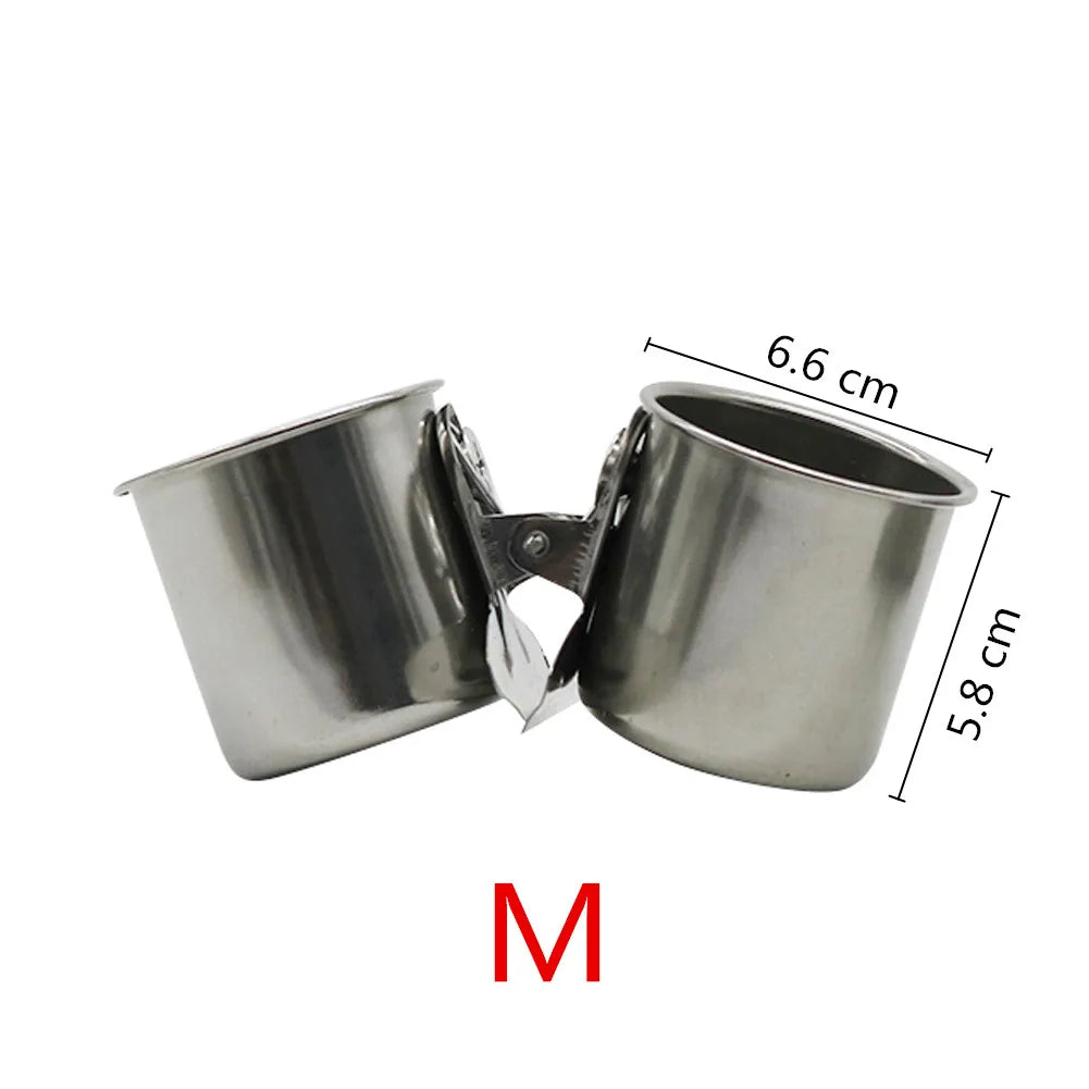 Clip-On Bird Feeder Cup - Stainless Steel Single or Double Bowl for Cages