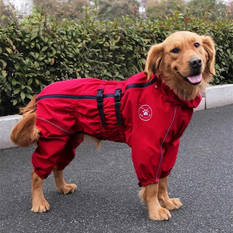 Reflective Waterproof Dog Raincoat - Adjustable Jacket for Autumn & Winter Walks