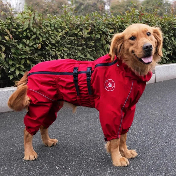 Reflective Waterproof Dog Raincoat - Adjustable Jacket for Autumn & Winter Walks