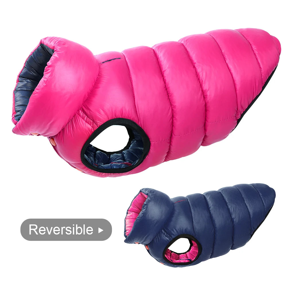 Reversible Winter Dog Vest - 3-Layer Waterproof Jacket for Cold Weather