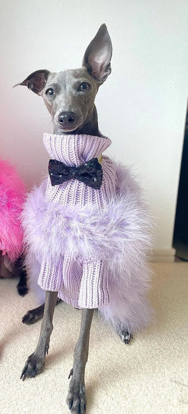 Fluffy Party Dog Sweater - Soft Warm Pet Knit for Autumn & Winter Style