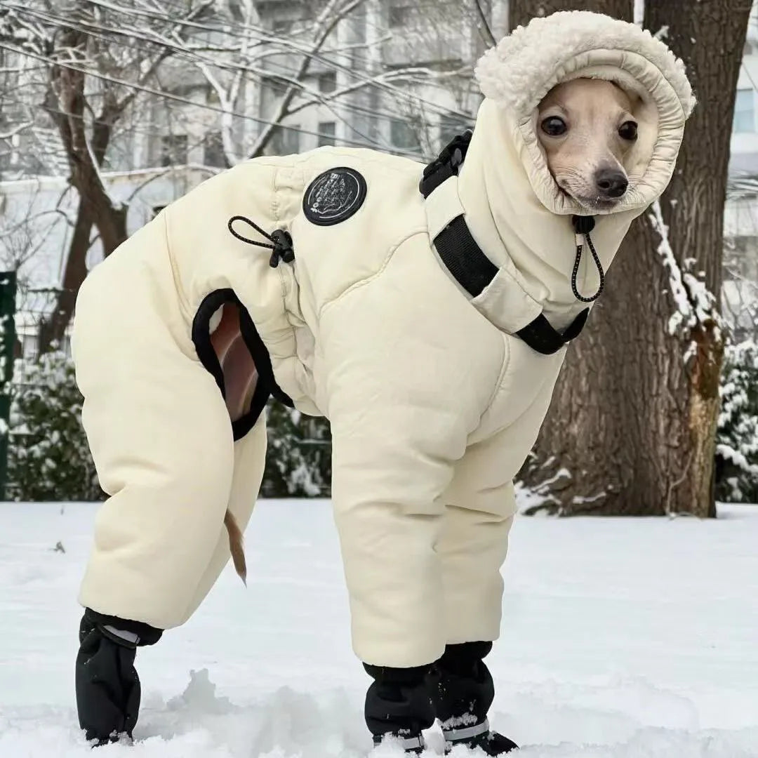 Thickened Winter Dog Jacket - Full-Neck Warm Coat for Greyhounds & Large Dogs