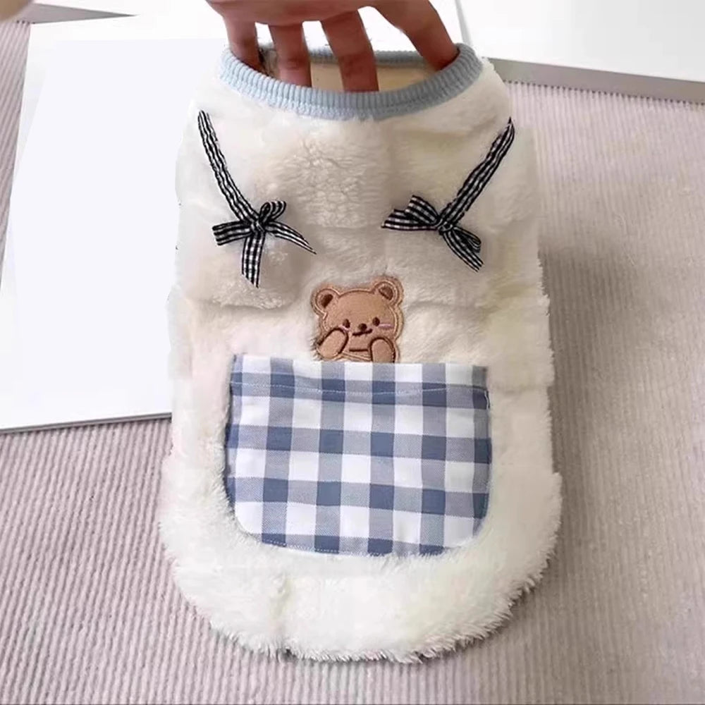 Cozy Plush Pet Vest - Warm Fleece Sleeveless Coat for Dogs & Cats