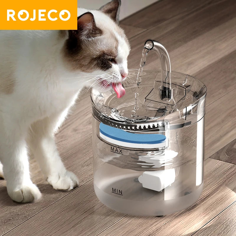 ROJECO Automatic Cat Water Fountain - Smart Drinking Dispenser for Indoor Cats