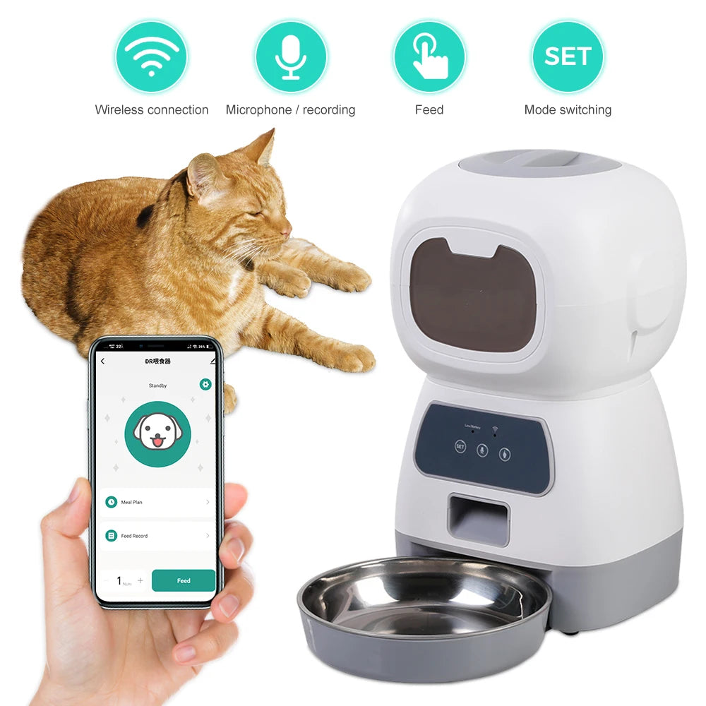 3.5L Automatic Pet Feeder - Smart Timed Food Dispenser for Cats & Dogs