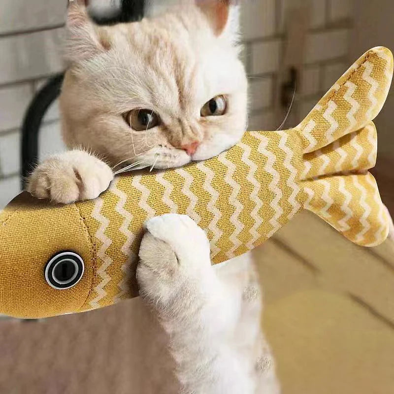 Interactive Fish Cat Toy - Plush Kicker and Chew Pillow for Indoor Cats