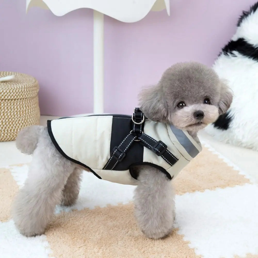 Adjustable Waterproof Dog Jacket - Reflective Padded Coat with Harness Access