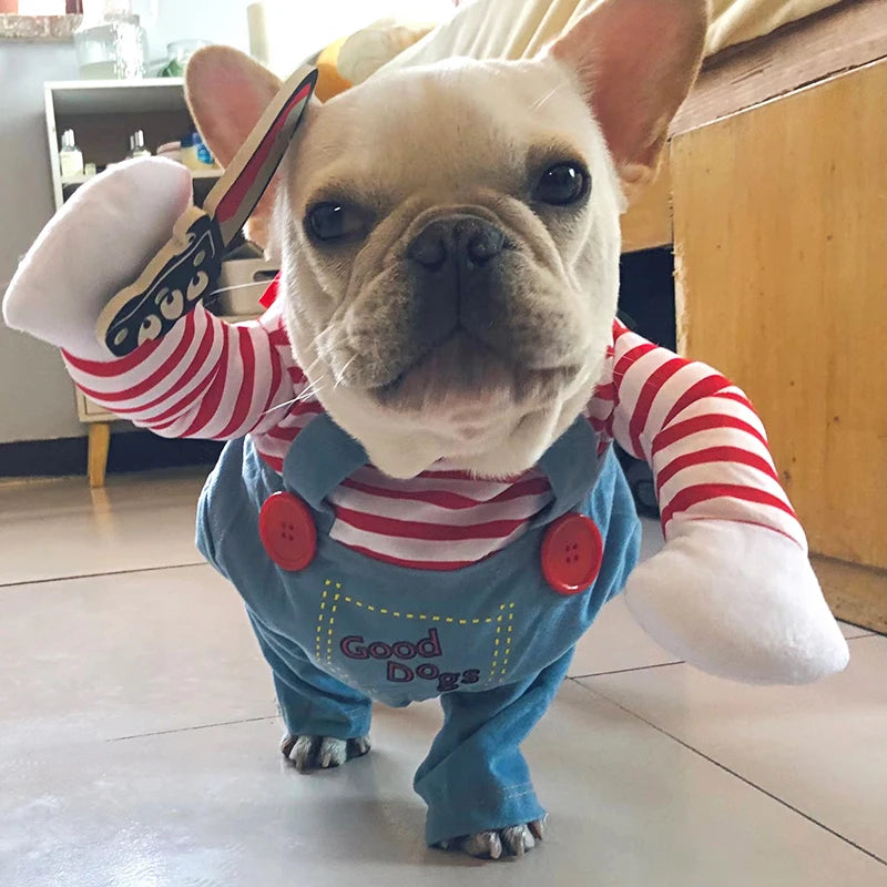 Funny Halloween Dog Costume - Adjustable Cosplay Outfit for Small Dogs & Cats