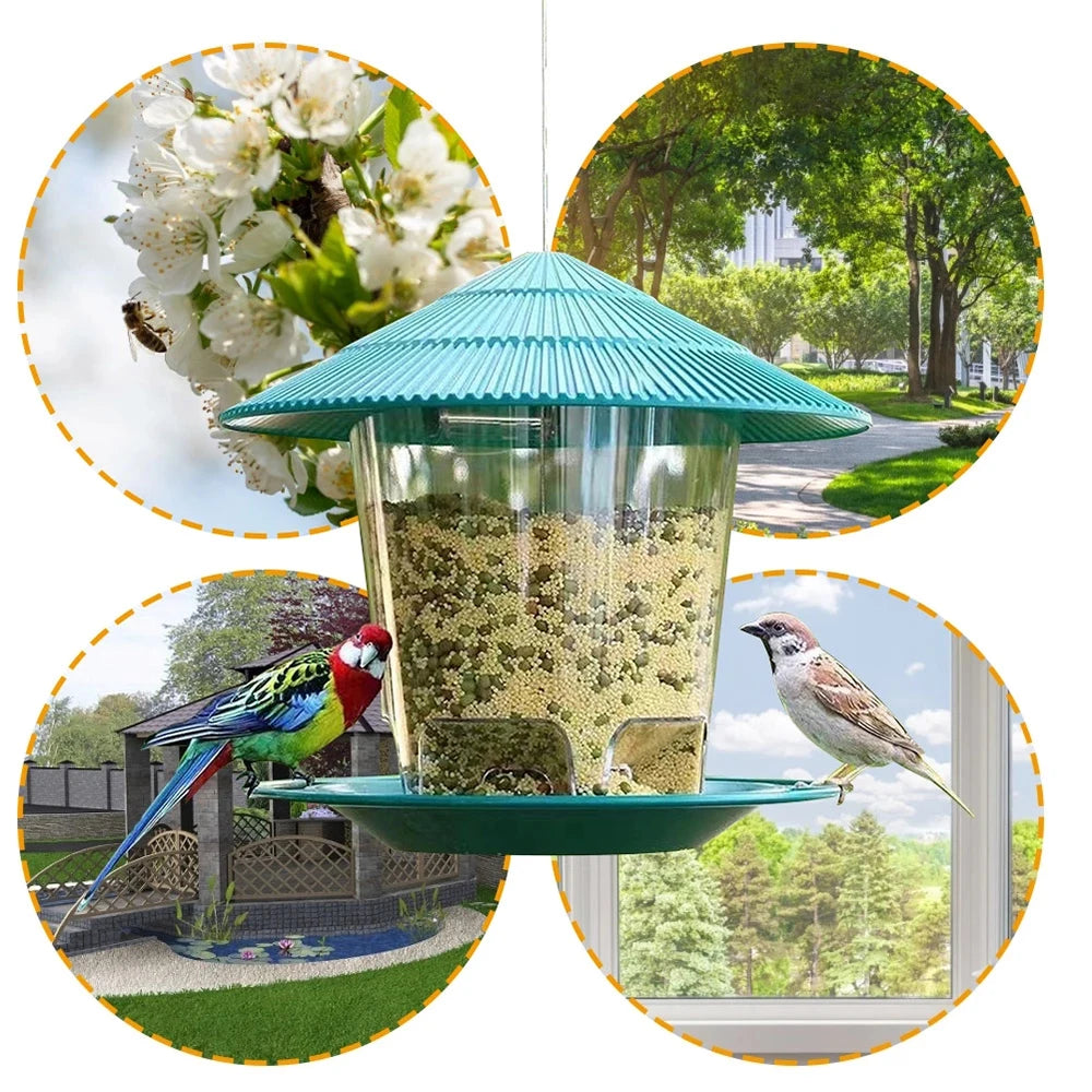 Outdoor Hanging Bird Feeder - Multi-Hole Nut and Seed Feeder