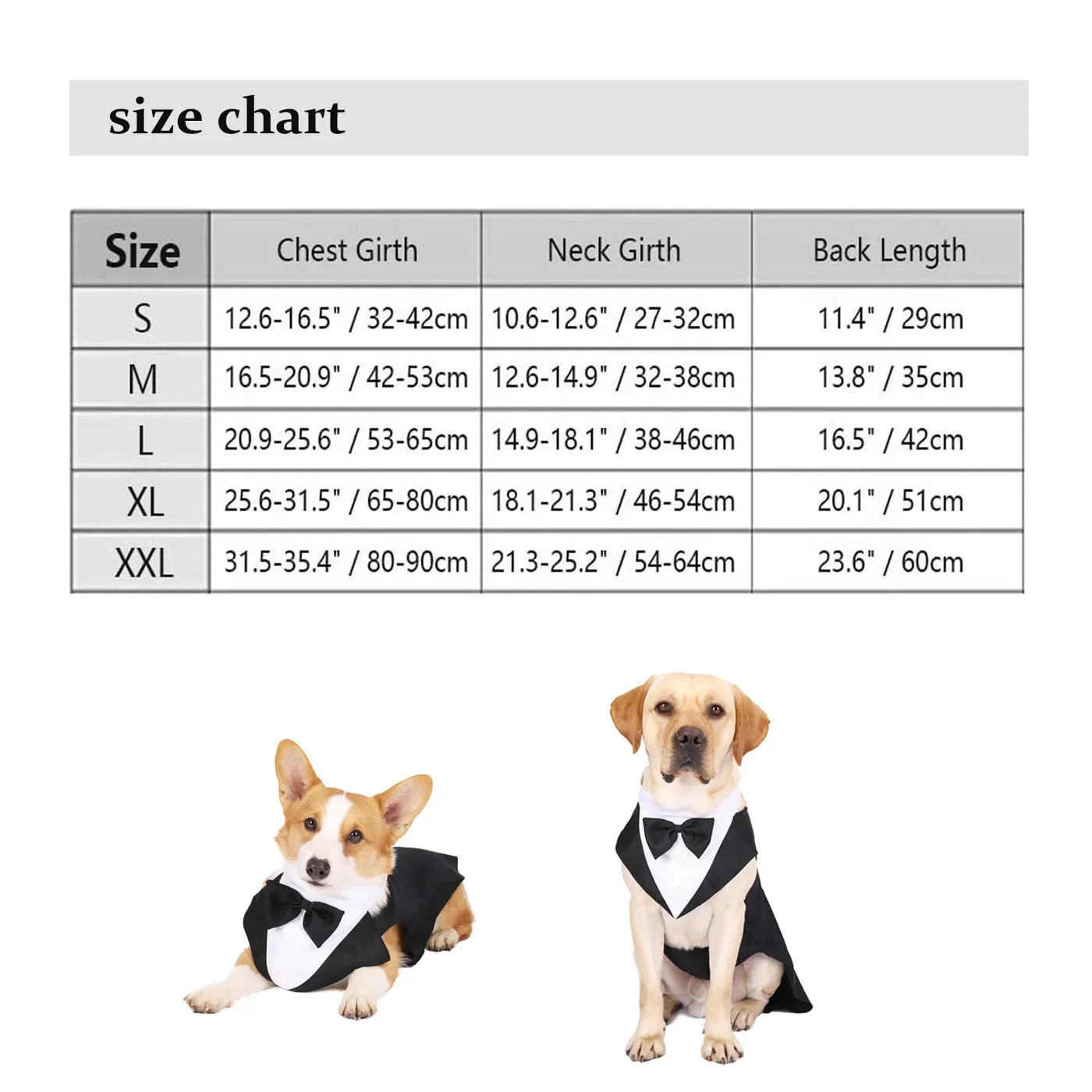 Formal Dog Tuxedo Suit - Bow Tie Party Outfit for Weddings & Special Events