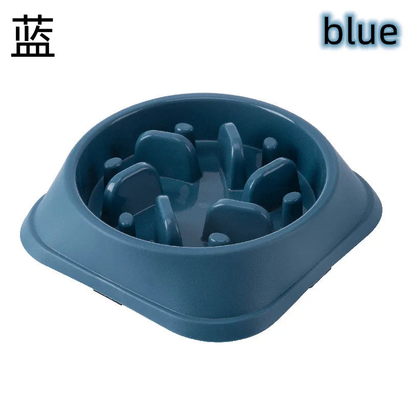 Round Slow Feeder Pet Bowl - Anti-Choking Food Bowl for Cats & Dogs