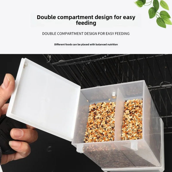 Anti-Splash Bird Feeder Box - Automatic Seed Dispenser for Parakeets