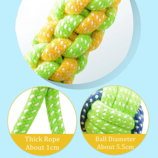 Cotton Rope Dog Toy Set - Interactive Chew Toys for Small & Large Dogs