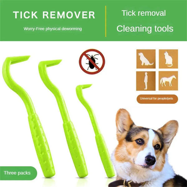 Pet Tick Remover Tool Set - Flea & Tick Removal Hooks for Dogs & Cats