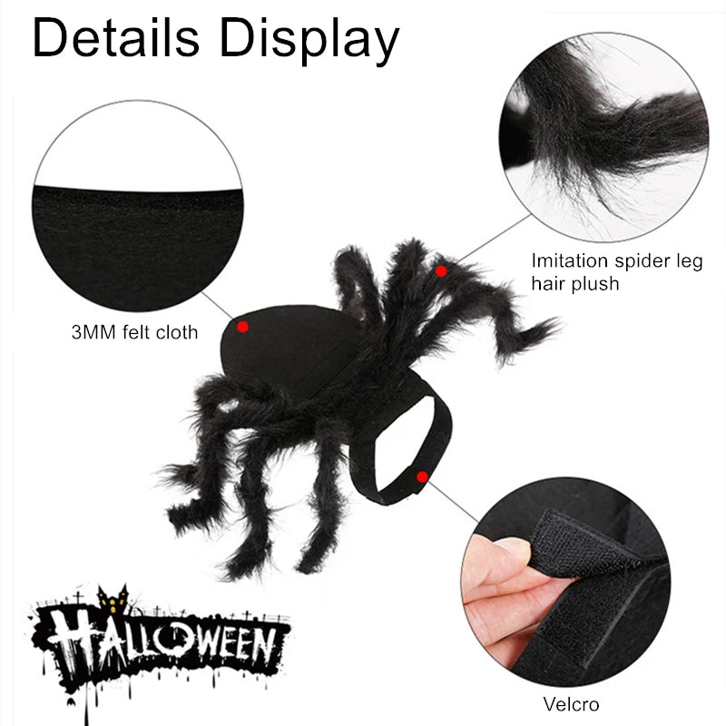 Halloween Spider Pet Costume - Funny Cosplay Outfit for Dogs & Cats