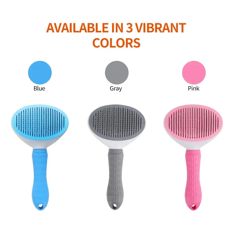 Self-Cleaning Slicker Brush - Pet Grooming Comb for Cats & Dogs