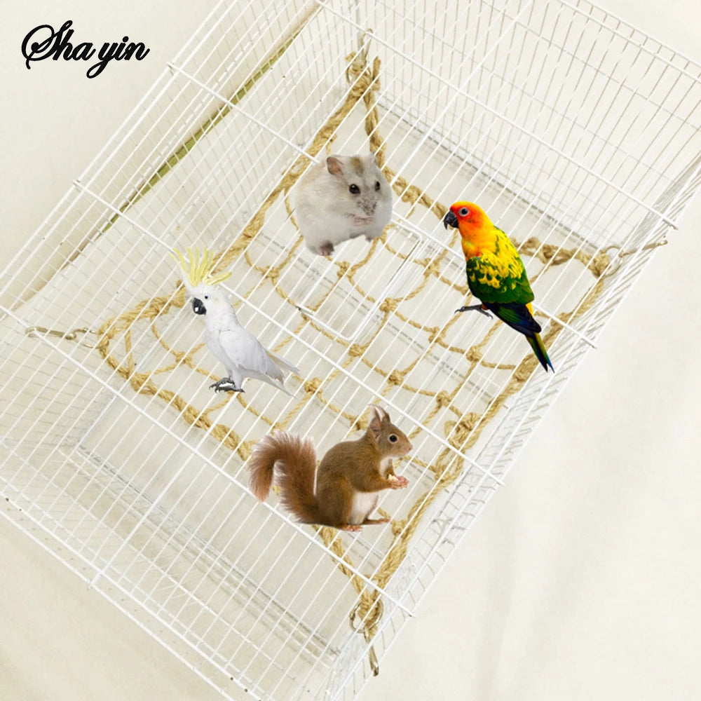 Parrot Rope Climbing Net - Hanging Adventure Toy for Birds