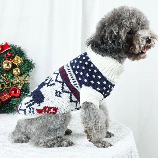Christmas Knitted Pet Sweater - Festive Holiday Pullover for Small Dogs & Cats