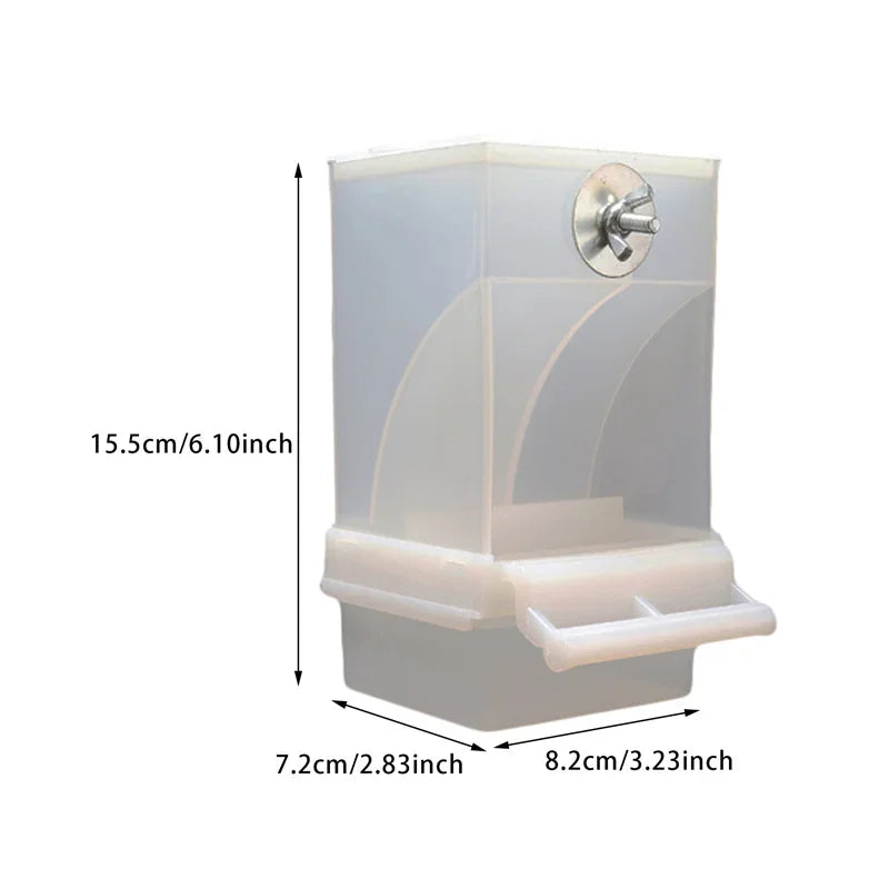 Anti-Splash Bird Feeder Box - Automatic Seed Dispenser for Parakeets