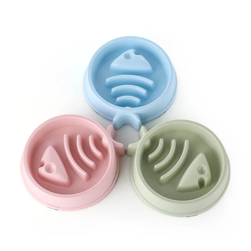 Round Slow Feeder Pet Bowl - Anti-Choking Food Bowl for Cats & Dogs