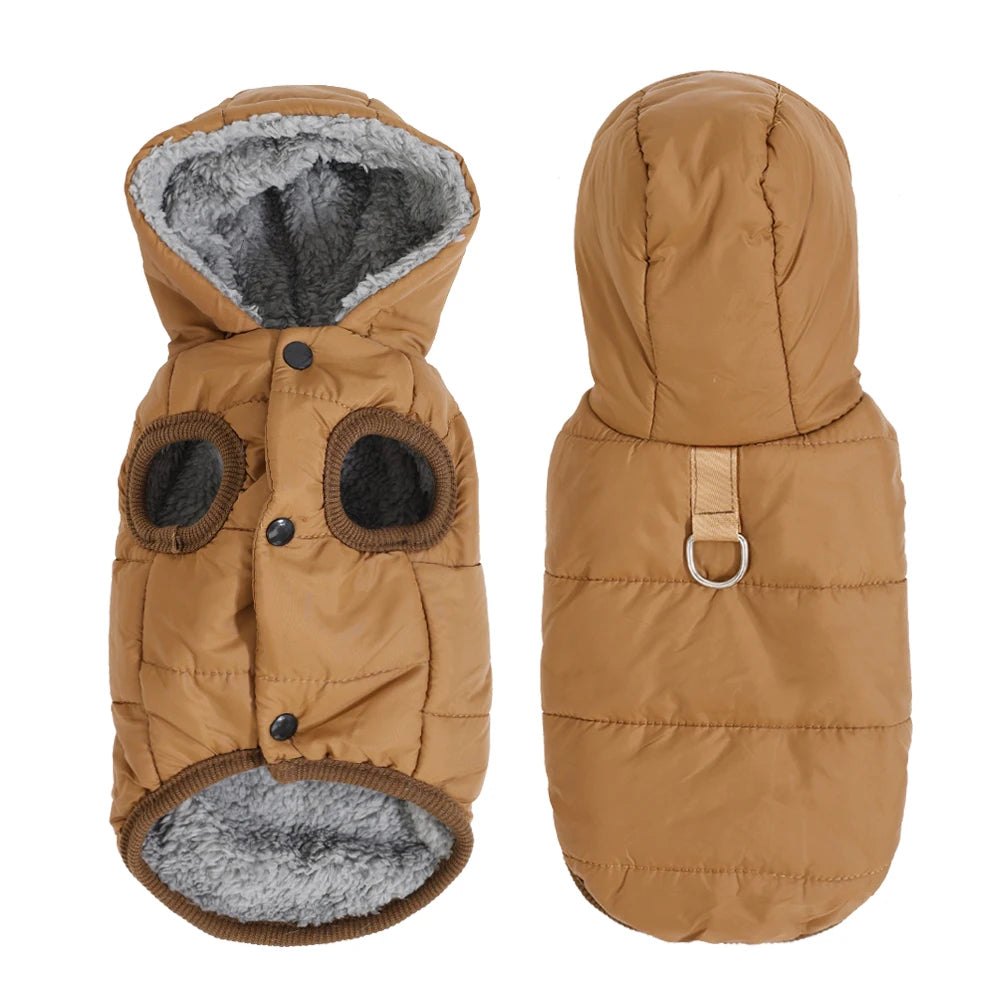 Windproof Pet Hoodie Coat - Warm Fleece Jacket for Cats & Small Dogs