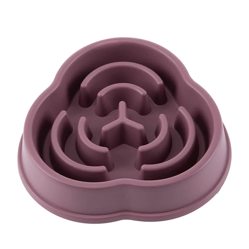 Round Slow Feeder Pet Bowl - Anti-Choking Food Bowl for Cats & Dogs