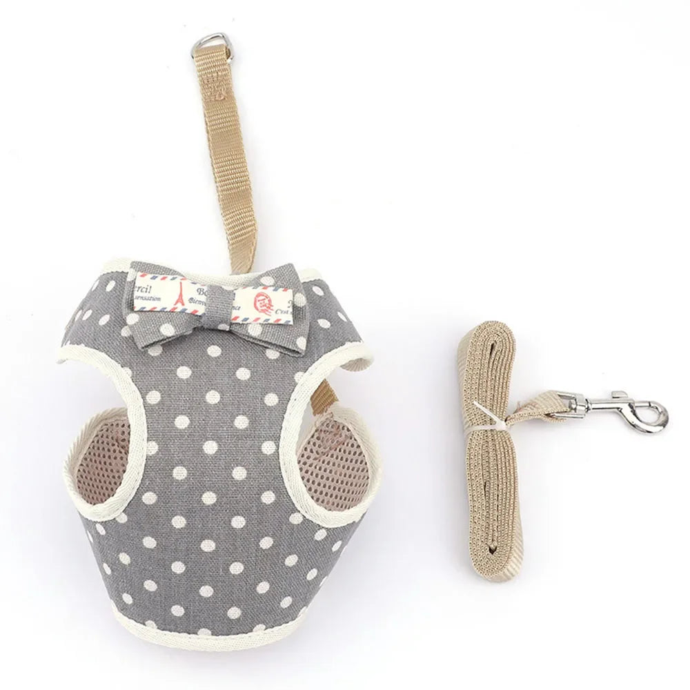 Breathable Mesh Pet Harness Set - Adjustable Leash Vest for Small Dogs & Cats