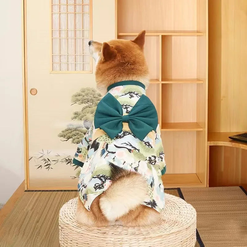 Japanese Style Pet Kimono - Lightweight Summer Outfit for Cats & Small Dogs