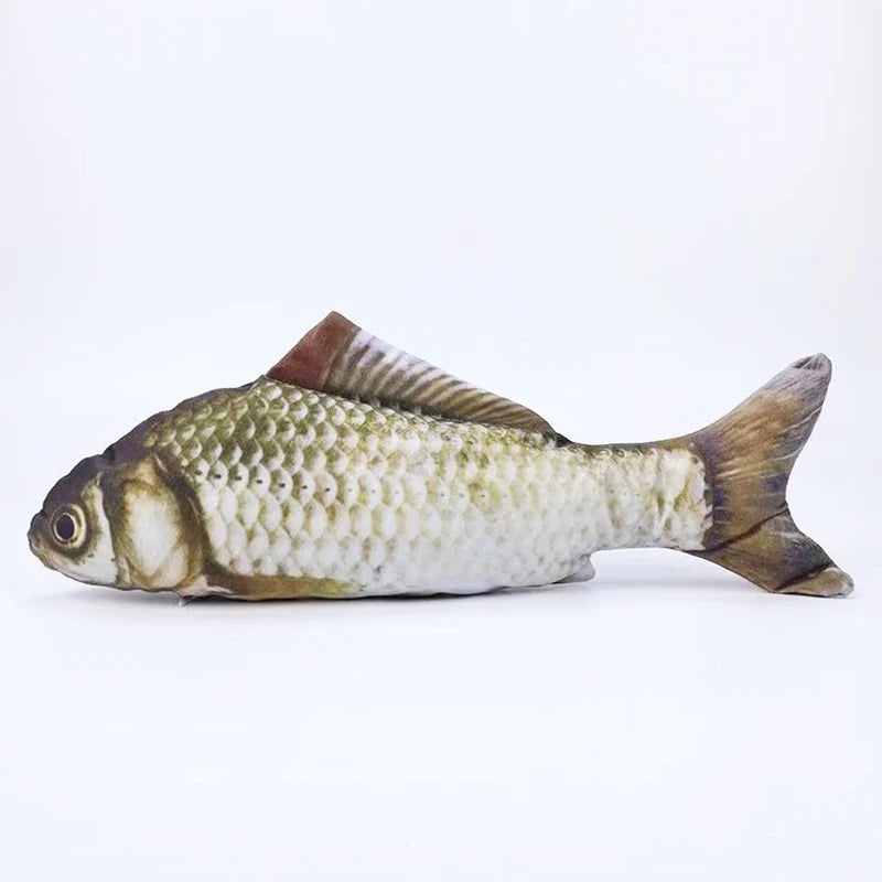 Interactive Fish Cat Toy - Plush Kicker and Chew Pillow for Indoor Cats